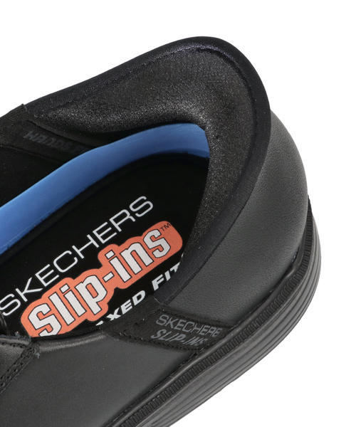 SKECHERS スケッチャーズ SLIP-INS スリップインズ CASWELL-ALFIE【軽さ】メンズビジネスシューズ U手当て 予防医学吊りひも(キャスウェル) 205220 BLK [HF] 黒いこと