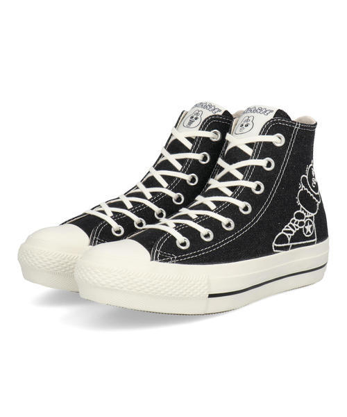 converse コンバース ALL STAR PLTS OG HI/KAWAISOUNI!【おぱんちゅうさぎ】レディーススニーカー 厚底(オールスターPLTSOGH/可哀想に！) 31316600 ブラック