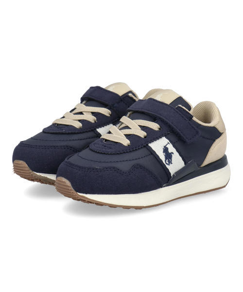 Polo Ralph Lauren ポロラルフローレン TRAIN 89 SPORT PS キッズスニーカー 子供靴(トレイン89スポーツPS) CWPOCFTTZ220060 410 ネイビー/タン/ホワイト