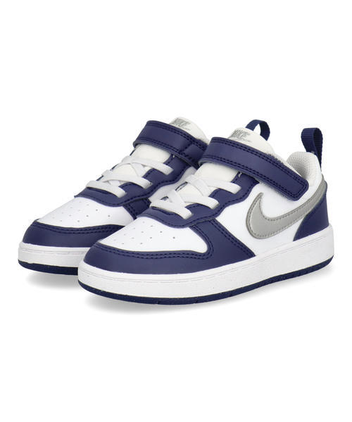 NIKE ナイキ COURT BOROUGH LOW RECRAFT TD べビースニーカー 子供靴 キッズシューズ(コートボローLOWリクラフトTD) DV5458-135 ホワイト/メタリックシルバー