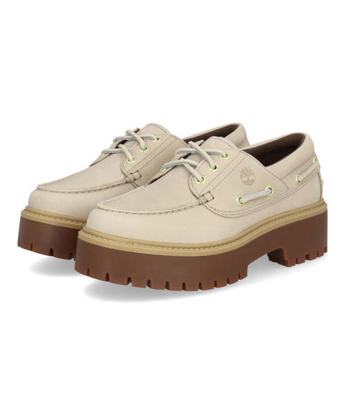Timberland ティンバーランド STONE STREET BOAT SHOE レディースシューズ 厚底 本革 3EYE(ストーンストリートボートシューズ) A6AVY236 トープ