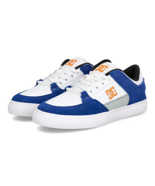 DC SHOES ディーシーシューズ KS ONYX キッズスニーカー 子供靴 ひも靴 レースアップ シューズ(ユースオニキス) DK261003 430 ホワイト/ブルー/グレー/オレンジ