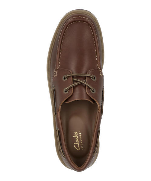 Clarks クラークス CLEYHILL BOAT メンズシューズ モカシン(クレイヒルボート) 26186176 ブラウンレザー
