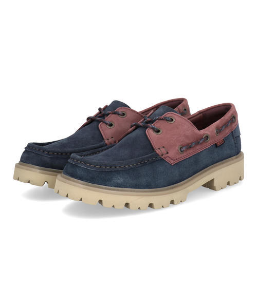 Clarks クラークス CLEYHILL BOAT メンズシューズ モカシン(クレイヒルボート) 26186179 ネイビーコンビ