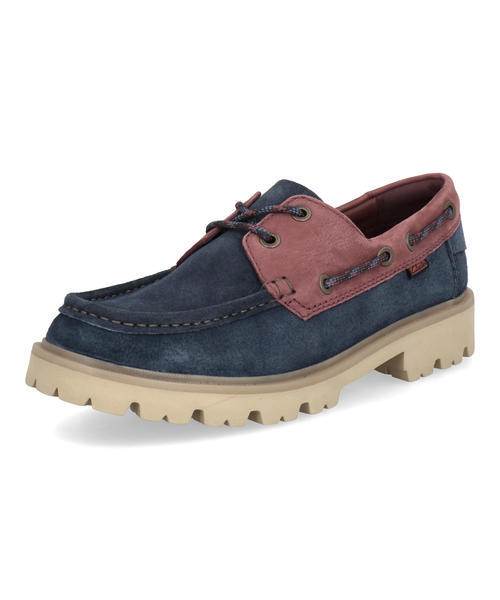 Clarks クラークス CLEYHILL BOAT メンズシューズ モカシン(クレイヒルボート) 26186179 ネイビーコンビ