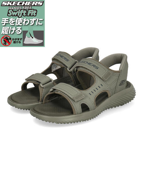 SKECHERS スケッチャーズ SWIFT FIT スウィフトフィット BOUNDER SANDAL-CLONT【超軽量】 メンズスポーツサンダル(バウンダーサンダル) 8790379 [HF] オリーブ