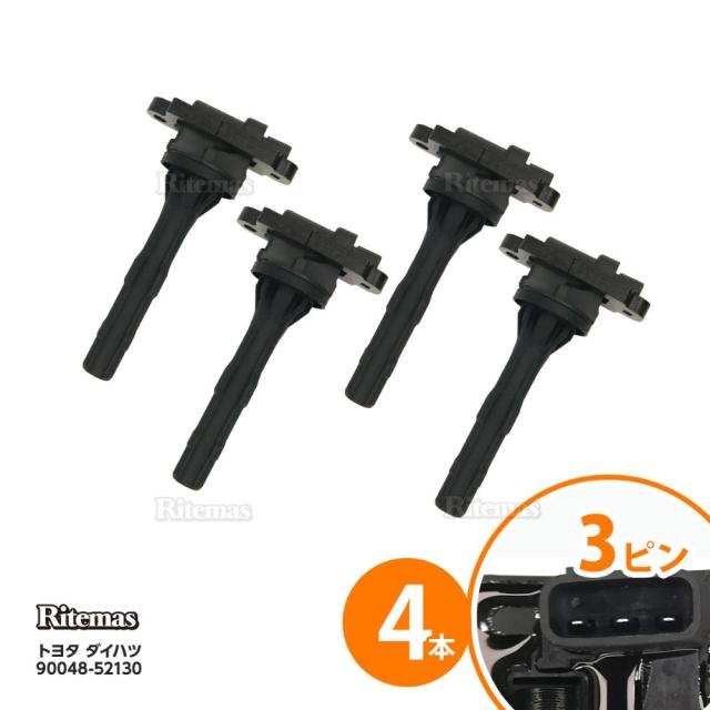 イグニッションコイル スパーキー S221E/S231E デュエット M101A/M111A 90048-52130 キャミ J102E/J122E アトレー7 S221G/S231G ダイハツ 4本set igc024-4