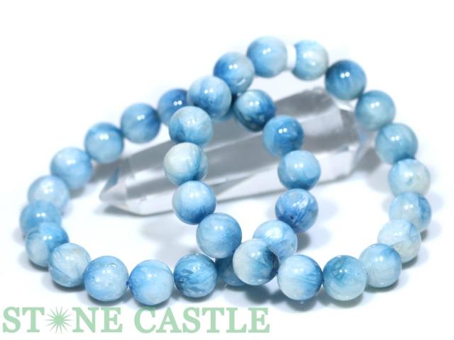 ☆高品質☆【ブレスレット】グレイシアライト (ブルーアイス) (インドネシア産) (約10〜10.5mm) 天然石 パワーストーン