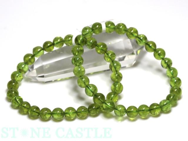 ☆高品質☆【ブレスレット】ペリドット (4A) (約6〜6.5mm) 天然石 パワーストーン
