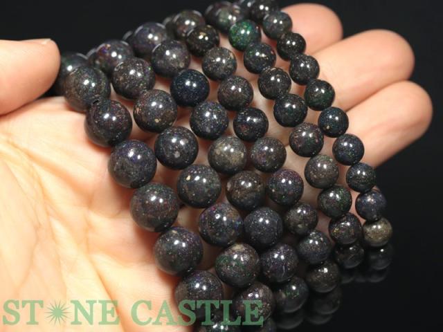 ☆高品質☆【ブレスレット】ブラックマトリックスオパール (5A) (約12〜12.5mm) (ケース付) 天然石 パワーストーン_2