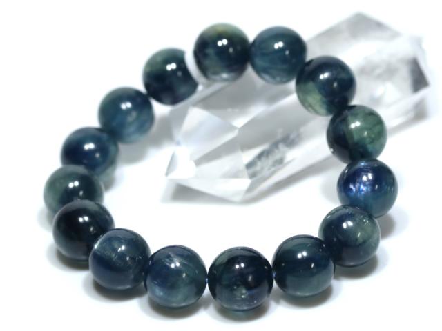 ☆高品質☆【ブレスレット】カイヤナイト (5A) (タンザニア産) (約13.5〜14mm) (ケース付) 天然石 パワーストーン