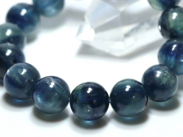 ☆高品質☆【ブレスレット】カイヤナイト (5A) (タンザニア産) (約13.5〜14mm) (ケース付) 天然石 パワーストーン