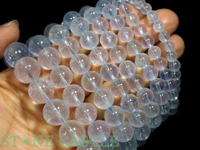 ☆高品質☆【ブレスレット】ホワイトアクアマリン (モザンビーク産) (約12〜12.5mm) 天然石 パワーストーン