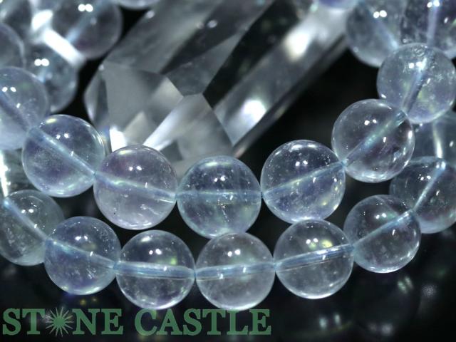 ☆高品質☆【ブレスレット】ホワイトアクアマリン (モザンビーク産) (約12〜12.5mm) 天然石 パワーストーン
