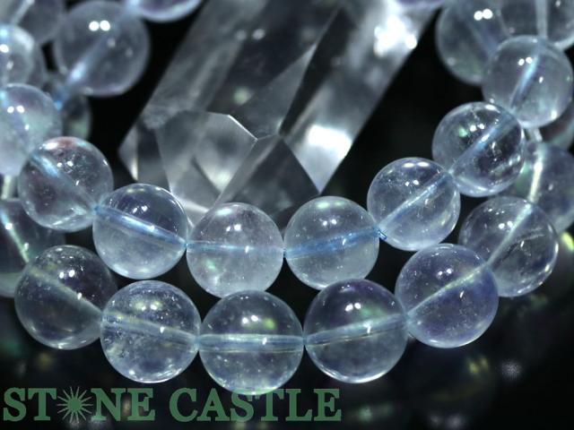 ☆高品質☆【ブレスレット】ホワイトアクアマリン (モザンビーク産) (約12〜12.5mm) 天然石 パワーストーン