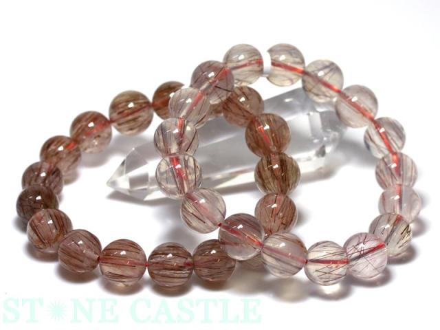 ☆高品質☆【ブレスレット】レッドルチルインムーンクォーツ (3A) (約12〜12.5mm) 天然石 パワーストーン