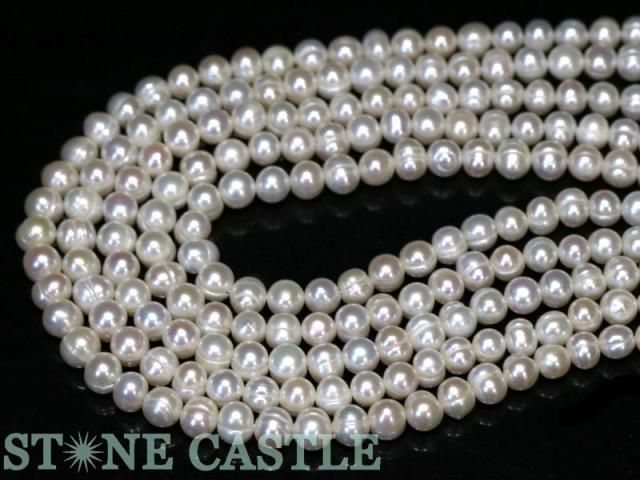 【丸ビーズ】淡水パール(ホワイト) 8-9mm 天然石 パワーストーン