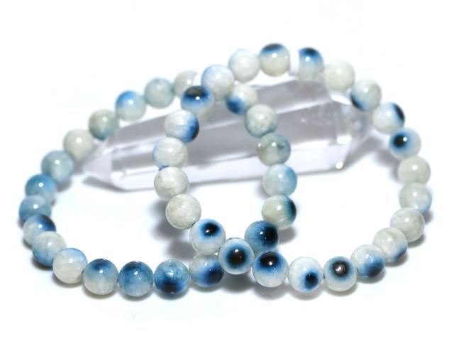 ☆高品質☆【ブレスレット】天眼グレイシアライト (ブルーアイス) (インドネシア産) (約8.5〜9mm) 天然石 パワーストーン