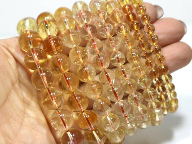 ☆高品質☆【ブレスレット】天然シトリン アイリスクォーツ (2A) (約13〜13.5mm) 天然石 パワーストーン_1