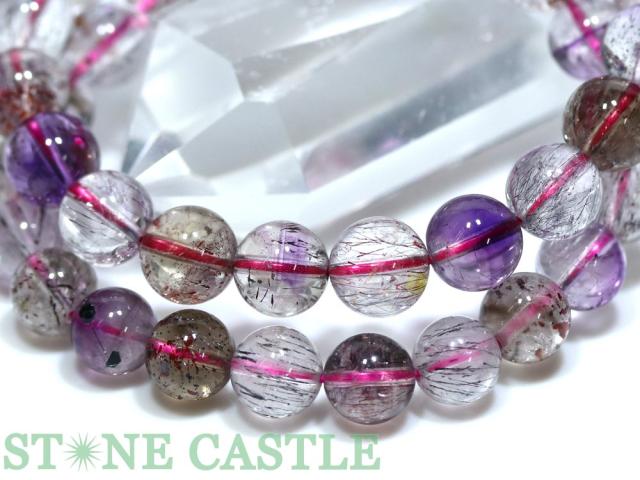 ☆高品質☆【ブレスレット】サチャロカスーパーセブン (5A) (約9.5〜10mm) (ケース付) 天然石 パワーストーン_1