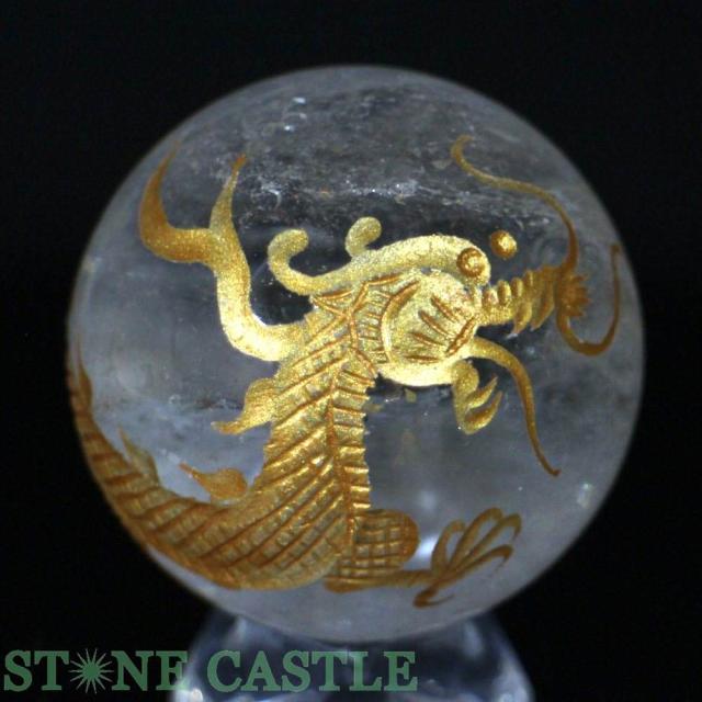 天然石 水晶 龍彫刻 昇り龍 縁起物