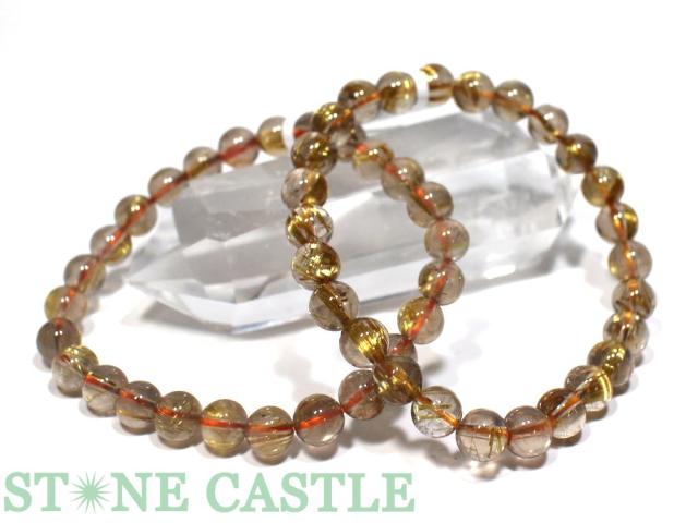 ☆高品質☆【ブレスレット】極太タイチンスモーキールチルクォーツ (6A) (約7.5〜8mm) (ケース付) 天然石 パワーストーン