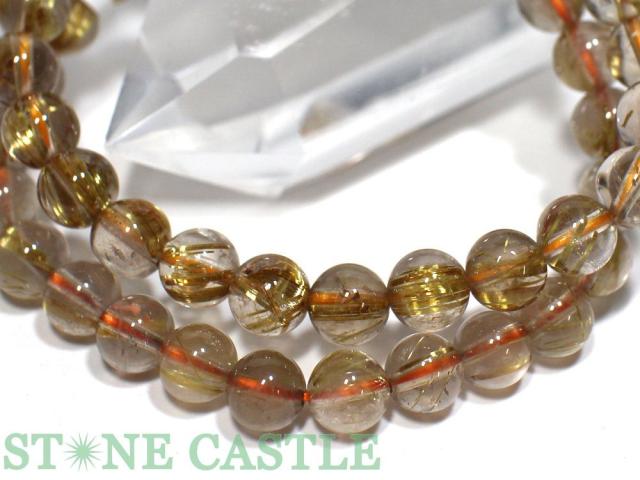 ☆高品質☆【ブレスレット】極太タイチンスモーキールチルクォーツ (6A) (約7.5〜8mm) (ケース付) 天然石 パワーストーン_1