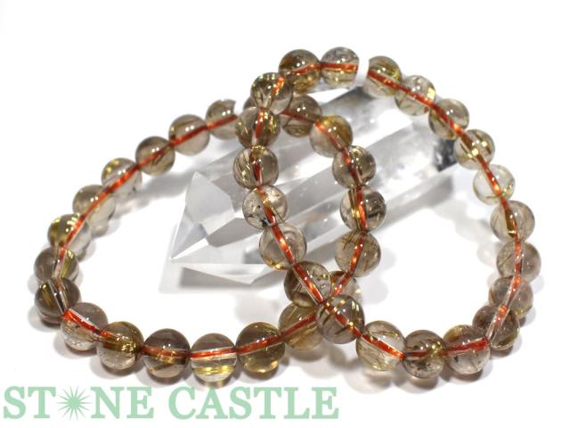 ☆高品質☆【ブレスレット】極太タイチンスモーキールチルクォーツ (6A) (約9〜9.5mm) (ケース付) 天然石 パワーストーン
