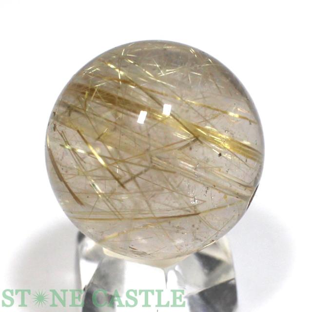☆一点物☆【丸ビーズ】極太タイチンルチルクォーツ (6A) 約20mm [1粒売り] No.01 天然石 パワーストーン_2