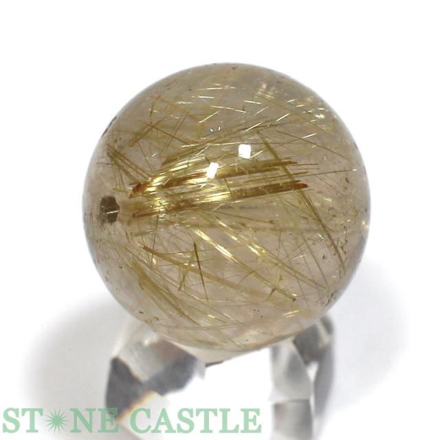 ☆一点物☆【丸ビーズ】極太タイチンルチルクォーツ (6A) 約20mm [1粒売り] No.03 天然石 パワーストーン_1