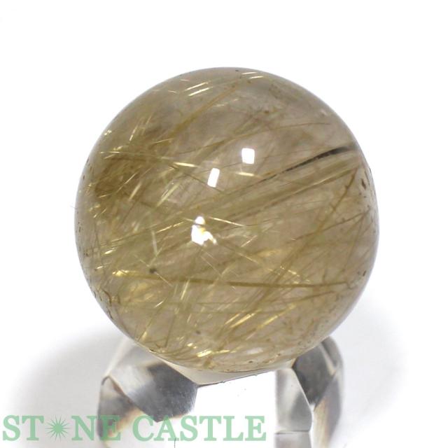☆一点物☆【丸ビーズ】極太タイチンルチルクォーツ (6A) 約20mm [1粒売り] No.03 天然石 パワーストーン_2