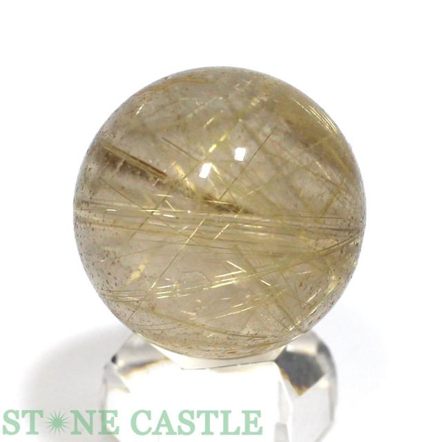 ☆一点物☆【丸ビーズ】極太タイチンルチルクォーツ (6A) 約20mm [1粒売り] No.05 天然石 パワーストーン_1