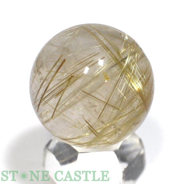 ☆一点物☆【丸ビーズ】極太タイチンルチルクォーツ (6A) 約20mm [1粒売り] No.06 天然石 パワーストーン_2