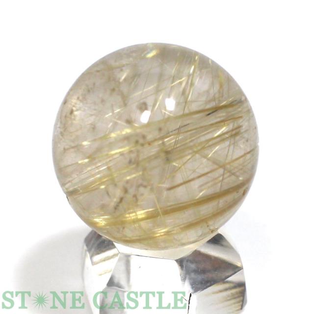 ☆一点物☆【丸ビーズ】極太タイチンルチルクォーツ (6A) 約20mm [1粒売り] No.07 天然石 パワーストーン_1