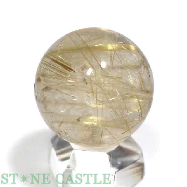 ☆一点物☆【丸ビーズ】極太タイチンルチルクォーツ (6A) 約20mm [1粒売り] No.07 天然石 パワーストーン_2