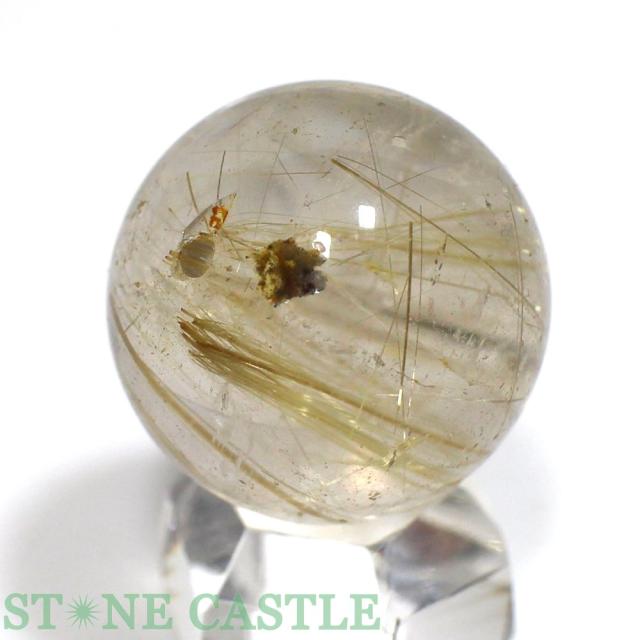 ☆一点物☆【丸ビーズ】極太タイチンルチルクォーツ (6A) 約20mm [1粒売り] No.08 天然石 パワーストーン_2
