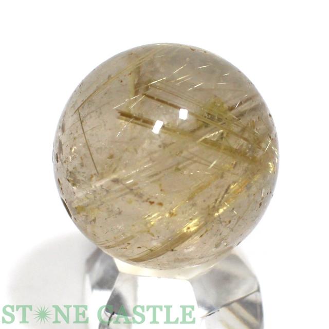 ☆一点物☆【丸ビーズ】極太タイチンルチルクォーツ (6A) 約20mm [1粒売り] No.09 天然石 パワーストーン_2