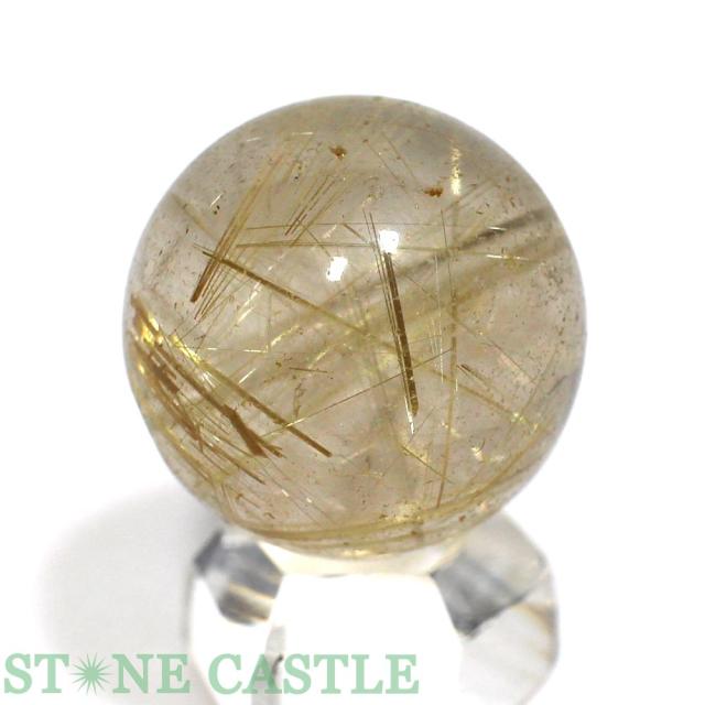 ☆一点物☆【丸ビーズ】極太タイチンルチルクォーツ (6A) 約20mm [1粒売り] No.10 天然石 パワーストーン_1