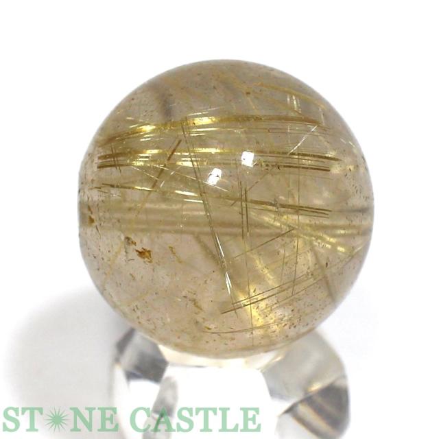 ☆一点物☆【丸ビーズ】極太タイチンルチルクォーツ (6A) 約20mm [1粒売り] No.10 天然石 パワーストーン_2