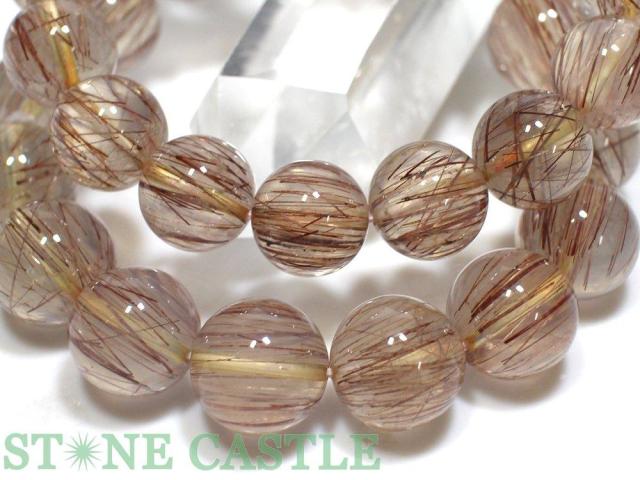 ☆高品質☆【ブレスレット】山梨水晶 (ピンク) (約14〜14.5mm) (ケース付) 天然石 パワーストーン_1