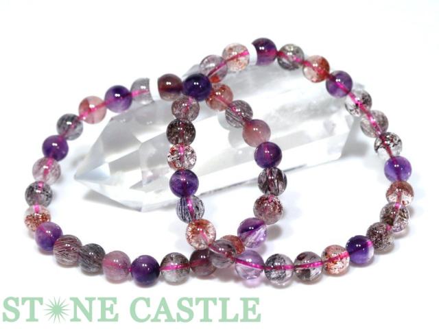 ☆高品質☆【ブレスレット】スーパーセブン (7A) (約7〜7.5mm) (ケース