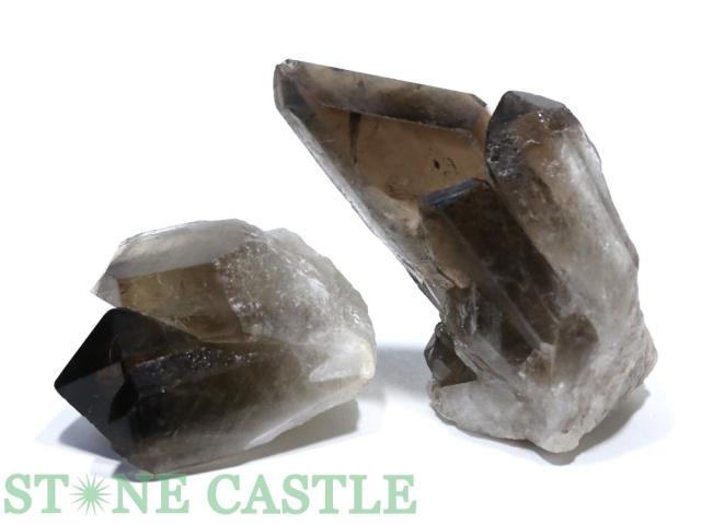 ☆一点物☆【原石】天然スモーキークォーツクラスター (ST) (トマスゴンザガ産) (2個セット) No.18 天然石 パワーストーン