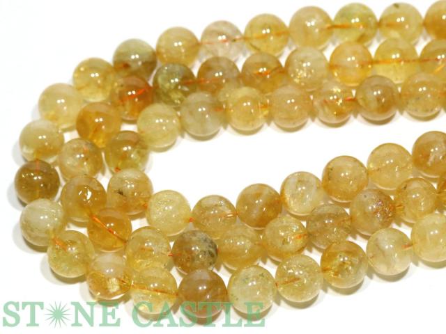【丸ビーズ】シトリンクォーツ(オレンジカラー) (天然) 15mm 天然石 パワーストーン