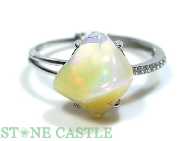 大粒 プレシャスオパール リング 天然石 Bijumamエチオピアオパール