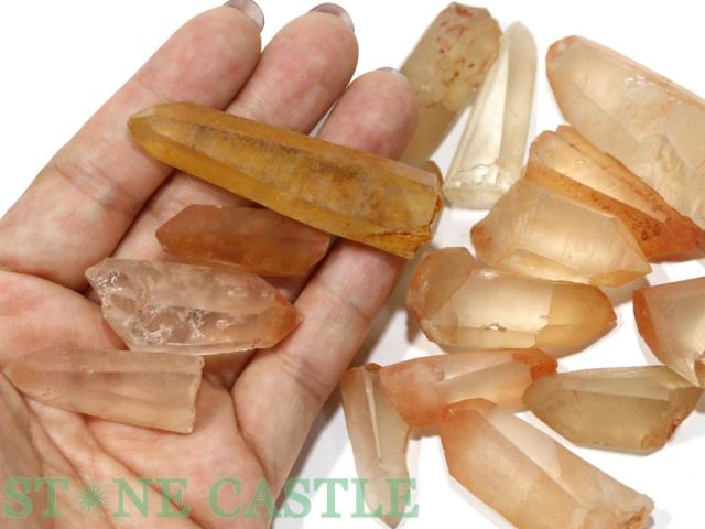 タンジェリーナクォーツ 水晶原石 ブラジル産 天然石専門店  グラウンディング タイムリンク 美！タンジェリンクォーツ クラスター 天然石置物 原石 タンジェリーナ