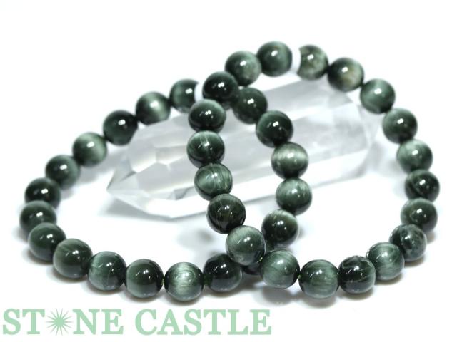 ☆高品質☆【ブレスレット】グリーンルチルキャッツアイ (5A) (約10.5〜11mm) (ケース付) 天然石 パワーストーン