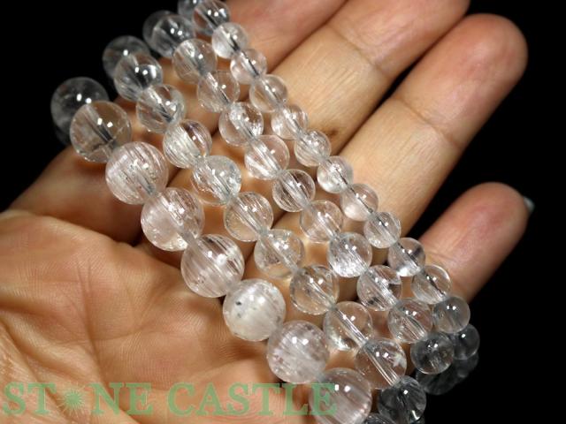☆高品質☆【ブレスレット】キャッツアイホワイトトパーズ (6A) (約7〜7.5mm) (鑑別済) (ケース付) 天然石 パワーストーン_4