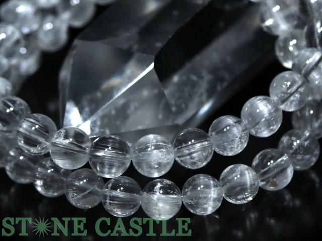 ☆高品質☆【ブレスレット】キャッツアイホワイトトパーズ (6A) (約7〜7.5mm) (鑑別済) (ケース付) 天然石 パワーストーン_1