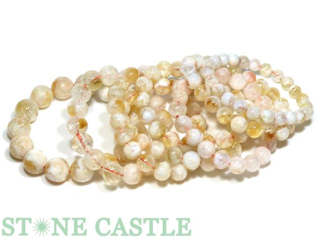 ☆特価アソート☆【ブレスレット】セリサイトインシトリン (約8〜14mm) (8本入り) 約250g 天然石 パワーストーン_3