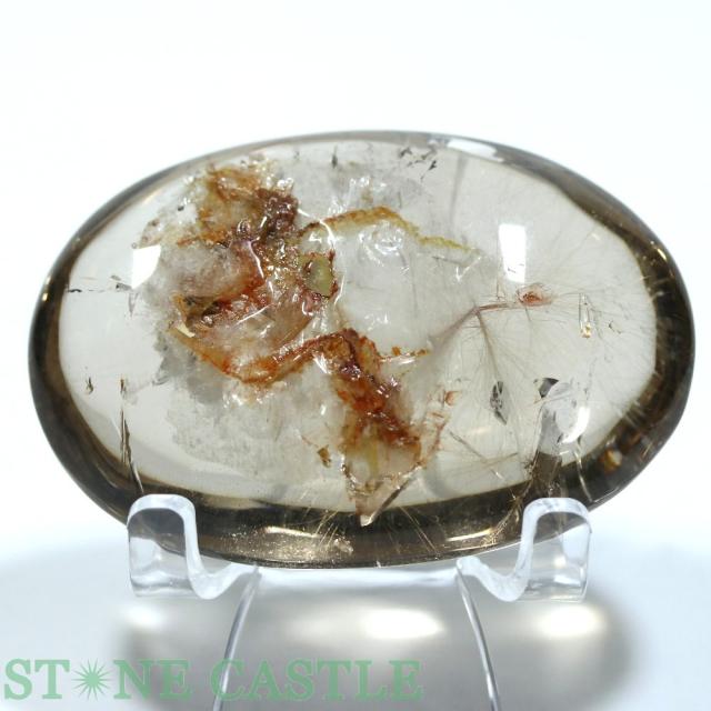☆一点物☆【置き石】ルース ルチルクォーツインクォーツ (晶中晶) (レインボー入り) (台付) No.26 天然石 パワーストーン_2